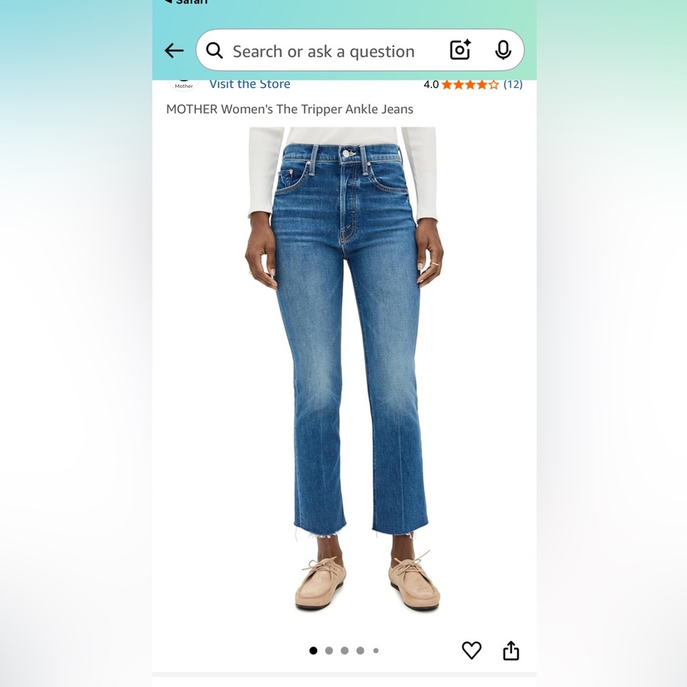 MOTHER Tripper Ankle Fray Flared cropped jeans in “it’s a small world”
